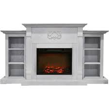 The insert comes with a multifunction. Hanover Classic 72 In Electric Fireplace In White With Built In Bookshelves And A 1500 Watt Charred Log Insert Fs7233 1bwtl1 The Home Depot