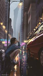 Find the best full hd car wallpapers 1080p on getwallpapers. Hd Wallpaper Vertical Anime Anime Girls Wlop Car City Street Wallpaper Flare