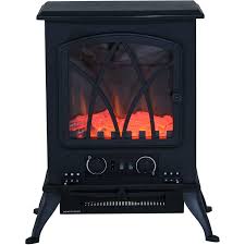Batterymarch park quincy, ma 02269 product features operation this cast iron stove with burner system is clean burning and vents easily through outside walls or vertically using outside air for combustion. Homcom 1850w Flame Effect Electric Free Standing Fireplace Black