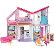 Optimale raumaufteilung auf 2 ebenen, dachterasse und eine. Barbie Malibu Haus Puppenhaus Barbie Stadthaus Mit Zubehor Barbie Mytoys