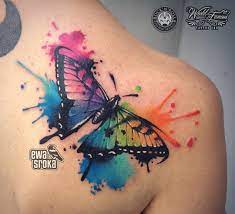 Ewasroka Butterfly Butterflytattoo Rainbowtattoo Tattoo Tattooart Tattooartist Colorful Butterfly Tattoo Butterfly Tattoo Designs Rainbow Tattoos