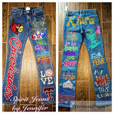 Spirit Jeans By Me School Spirit Shirts School Spirit Wear Painted Jeans