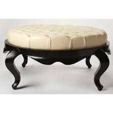 Billy leather cocktail ottoman at 18 x 57 x 29 inches, this. Transitional White Leather Round Cocktail Ottoman Multicolor Overstock 28976130