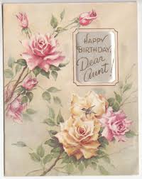 Birthday Greetings For Aunt Vintage Roses Soft Happy Birthday Dear Aunt Greeting Card Vintage Birthday Cards Happy Birthday Aunt Happy Birthday Dear