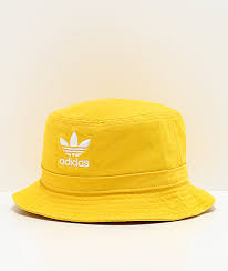 Adidas Bucket Hat Black And White Adidas Originals Yellow White Bucket Hat Zumiez Outfits With Hats Adidas Bucket Hat Bucket Hat Fashion