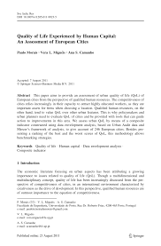 The drive for a life (1909). Pdf Quality Of Life Experienced By Human Capital An Assessment Of European Cities