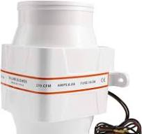 DasMarine DC12V in-Line Marine Blower 270 CFM Intake: 4" Marine Bilge Air  Blower White