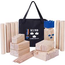 Amazon.com: Kubb Yard Game Set for Adults, Families - Fun, Interactive  Outdoor Family Games - Durable Pinewood Blocks with Travel Bag - Clean,  Games for Outside, Lawn, Bars, Backyards