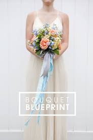 Bouquet Blueprint Diy Wedding Bouquet With Long Ribbons Ribbon Bouquet Diy Wedding Flowers Bouquet Wedding Bridesmaids Blue