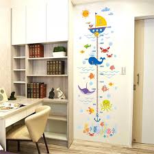 Details About Children Height Growth Chart Wall Sticker Kids Underwater Sea Fish Anchor