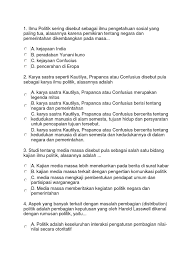 Statistik deskriptif pengertian materi jenis jenis. Contoh Soal Uts Pengantar Ilmu Politik