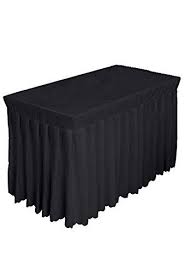 Black And White Table Skirting Tina 4 Foot Polyester Fitted Tablecloth Table Skirt For Wedding Banquet Trade Show Black Fitted Tablecloths Table Skirt Table Cloth