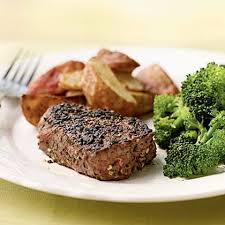 How many calories are in filet mignon? Filet Mignon With Fresh Herb And Garlic Rub Dinner Tonight Myrecipes Com 300 Calorie Meals 300 Calorie Dinner Healthy Steak Recipes