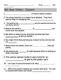 Bill Nye Desert Guide Sheet Bill Nye Plants Worksheets Nursing Student Tips
