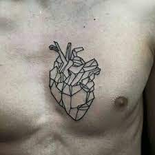 Pin By Sssz On Tattoo Inspiration Geometric Heart Tattoo Small Chest Tattoos Geometric Tattoo