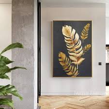 Abstract Black And Gold Acrylic Painting Modern Abstract Acrylic Paintings Gold Feather Canvas Black Etsy Abstract Painting Acrylic Etsy Wall Art Canvas Wall Art