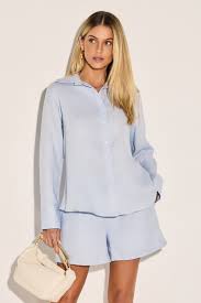 Camisa Linho Mila Azul Céu | Morina