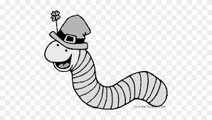 These st patrick's day coloring sheets also include activity sheets for kids to complete the picture. Funny Worm Animal Free Black White Clipart Images Clipartblack St Patricks Day Coloring Pages Worm Free Transparent Png Clipart Images Download