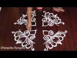 Lotus Rangoli Design For Ugadi Festival With Dots 6 6 Lotus Kolam Designs Muggulu Designs Yo Simple Flower Design Kolam Designs Rangoli Designs With Dots