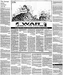 Letters to the editor regarding 'War in the Gulf' and cartoon by Atchison