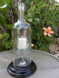 Special Wine Glass In A Bottle Candle Holder Hurricane Lamp Centerpiece Adorno Weinflasche Kerzenhalter Weinflasche Herzstuck Und Weinflasche Kunst