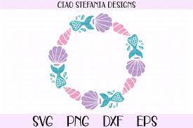 Download Mermaid Tail Wreath Monogram Shell Svg Cut File 307226 Svgs Design Bundles