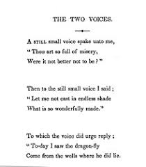 Each strophe is structured in a minimum of 2 elements, the verse forms chosen can be recognized verse or. The Two Voices Wikipedia