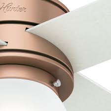 Ceiling fan with led light and remote. Hunter 59330 52 In Hepburn Satin Copper Ceiling Fan With Light Kit And Wall Control