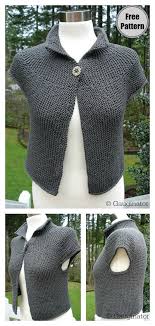 Free knitting pattern for a crescent shawl using a combo of garter stitch and an easy decorative stitch for maximum impact. Simple Garter Stitch Vest Free Knitting Pattern Garter Stitch Stickningsmaskor Knitting Pattern