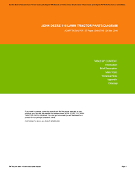 Attachment & bundle identifiers for john deere combines. John Deere 110 Lawn Tractor Parts Diagram By Joannebeard3778 Issuu