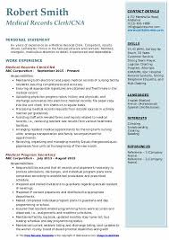 Medical Records Clerk Resume Samples Qwikresume