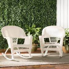 Gentle shaping on the back and wide arms give the chair its great looks. White Wicker Rocking Chair Wayfair