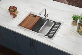 Kitchen sink bolzano 8245r jdk. 15 X 20 Inch Workstation Drop In Topmount Bar Prep Rv Sink 16 Gauge Stainless Steel Ruvati Usa