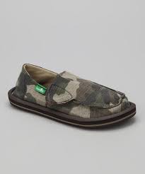Sanuk Gray Camouflage Army Brat Slip On Shoe Kids