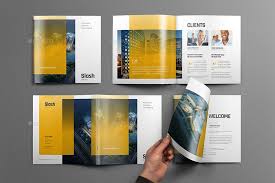 Square Brochure Mock Up Square Brochures Booklet Design Brochure