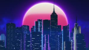 Anime city wallpapers wallpaper cave. Synthwave City Against Pink Moon Stock Footage Video 100 Royalty Free 1008030262 Shutterstock