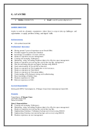 Mysql Dba Resume Examples