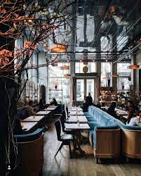 Intstgram Round Up Favorite Color Combo Blue And Salmon Bar Design Restaurant Restaurant Interior Design Restaurant Design