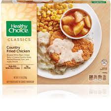 Healthy frozen tv dinners is a relative thing. Country Fried Chicken Healthy Choice