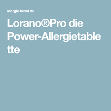 Damit tritt die wirkung schneller ein als bei loratadin. Lorano Pro Die Power Allergietablette In 2020 Hausstauballergie Allergien Hautausschlag