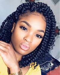 Pin By Zaka Ekhoua On Hairstyles Nails Braided Hairstyles Bob Braids Hairstyles Short Box Braids Hairstyles