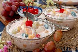 The fruit desserts feature a frozen blend of pineapple, bananas, and berry vodka. Filipino Fruit Salad Foxy Folksy