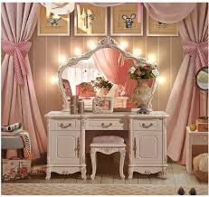 Premium wood makeup vanity table and stool set makeup desk dressing table with 4 drawers & mirror. European Dressing Table Bedroom Combination Princess Dresser Table Simple With Light Mirror Makeup Cabinet Net Red Mini Size Furniture