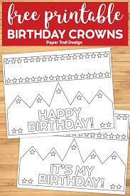 Birthday Crown For Boy Printable Free Printable Happy Birthday Crown Paper Trail Design Happy Birthday Crown Diy Birthday Crown Happy Birthday Printable