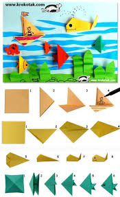 Ocean Floor Collage Fische Basteln Origami Fur Kinder Bastelarbeiten