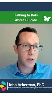Today is World Suicide Prevention Day. Talking to kids about suicide can  potentially save a child’s life. Nationwide Children’s clinical  psychologist and @KidsMentalHealthFoundation contributor, Dr. ...