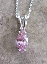 Pink Cubic Zirconia Necklace October Birthstone Necklace Etsy Pink Stone Necklace October Birthstone Necklace October Birth Stone