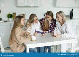 Two Lesbian Female in Casual Clothes Checking Homework Their Daughters  Stock Image - Image of beautiful, young: 149182923