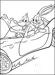 Together they are so much fun to watch! Bugs Bunny And Daffy Duck Ride Car Coloring Pages Looney Tunes Coloring Home