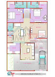 40x50 2000 sq feet south face house plan with parking 4 bed room house plan as per vastu. 30x60 House Plan South West Facing